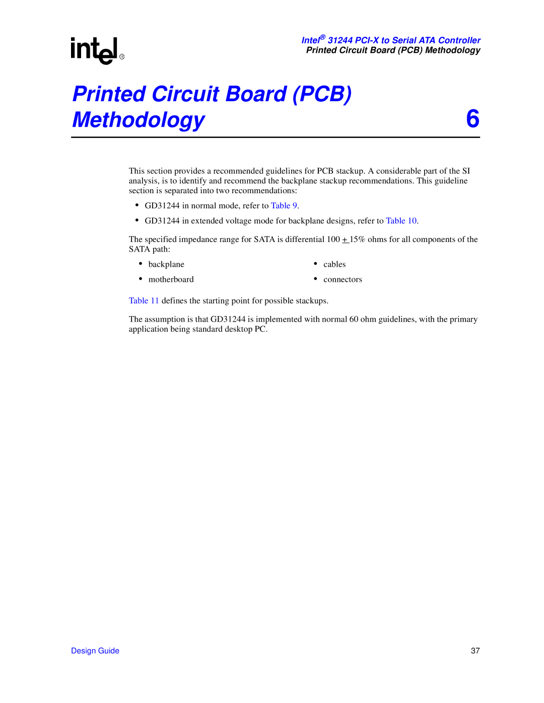 Intel 31244 PCI-X manual Printed Circuit Board PCB Methodology6 