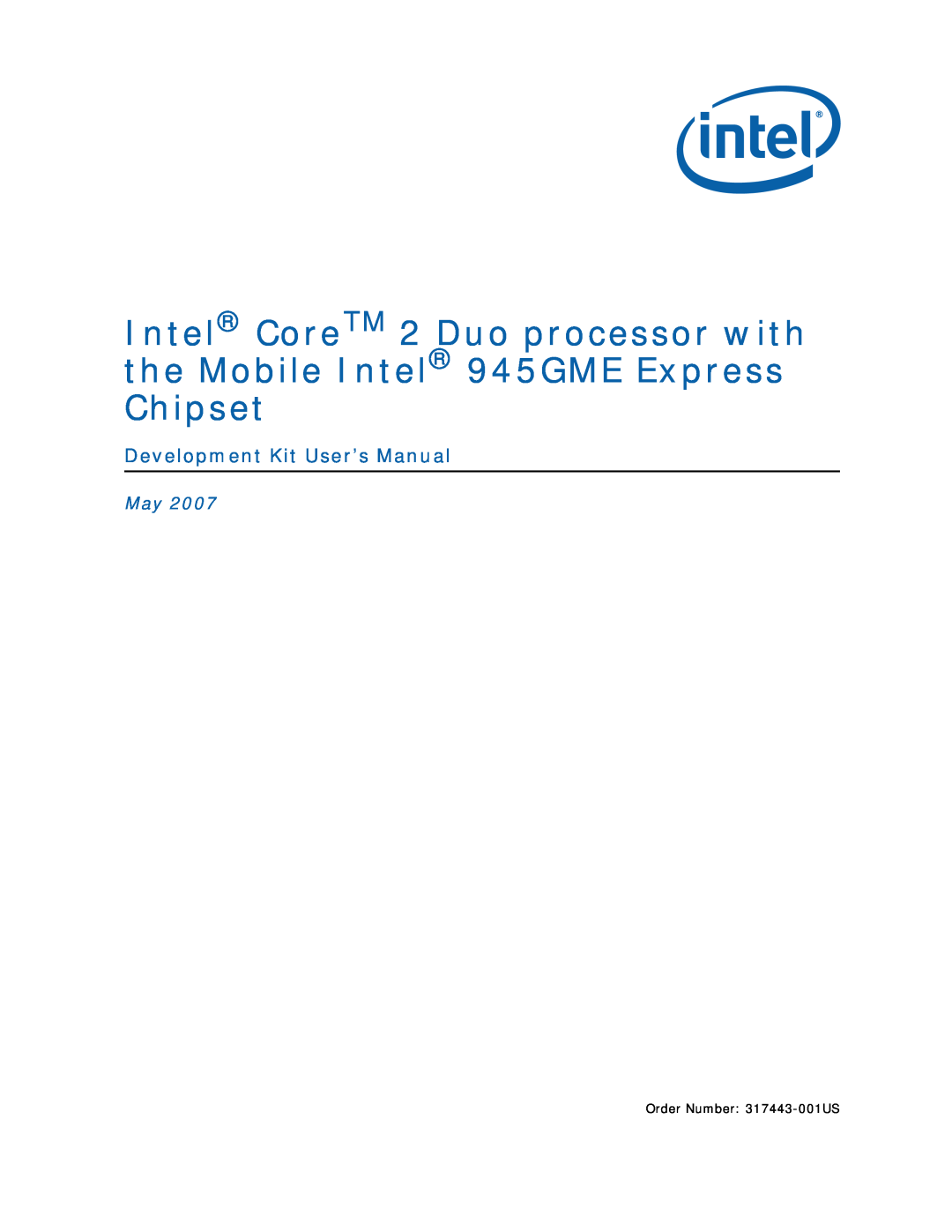 Intel user manual Development Kit User’s Manual, Order Number 317443-001US 