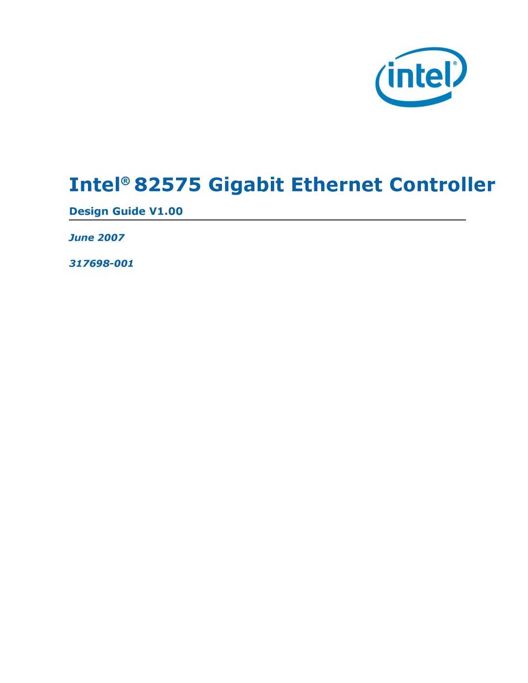 Intel 317698-001 manual Intel 82575 Gigabit Ethernet Controller, Design Guide 