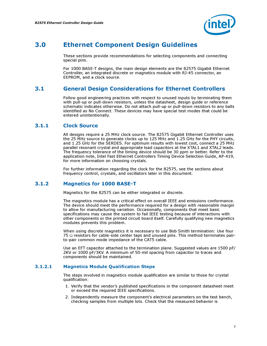 Intel 317698-001 manual Ethernet Component Design Guidelines, General Design Considerations for Ethernet Controllers 