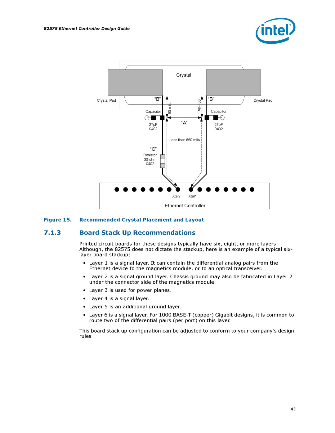 Intel 317698-001 manual Board Stack Up Recommendations, Crystal 