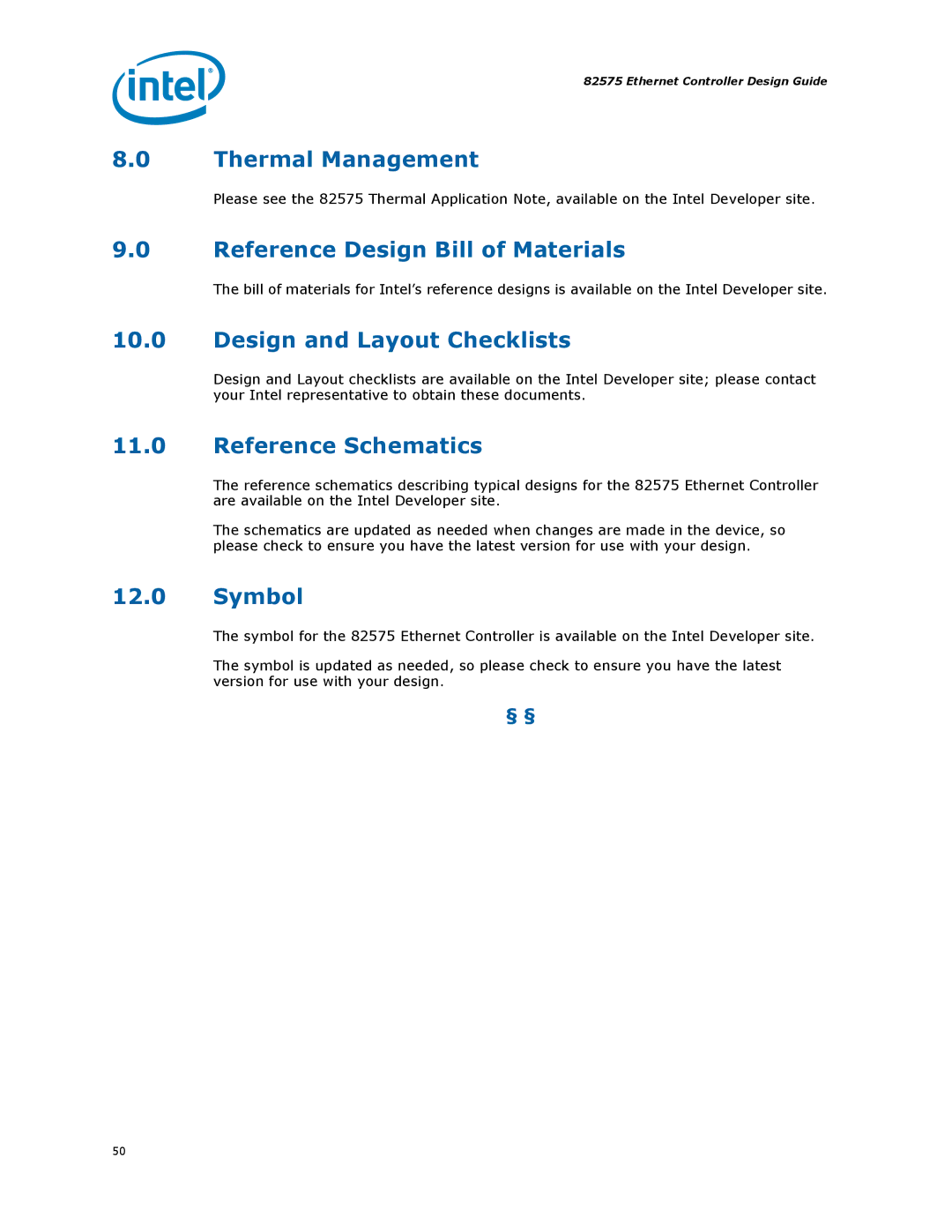 Intel 317698-001 manual Thermal Management, Reference Design Bill of Materials, Design and Layout Checklists, Symbol 