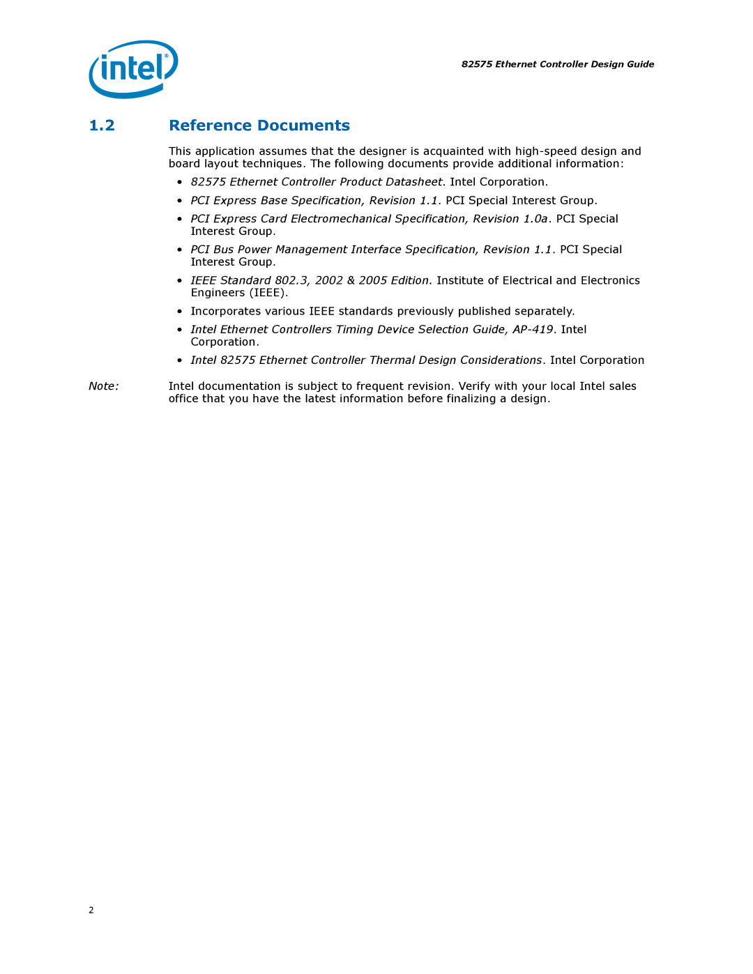 Intel 317698-001 manual Reference Documents 