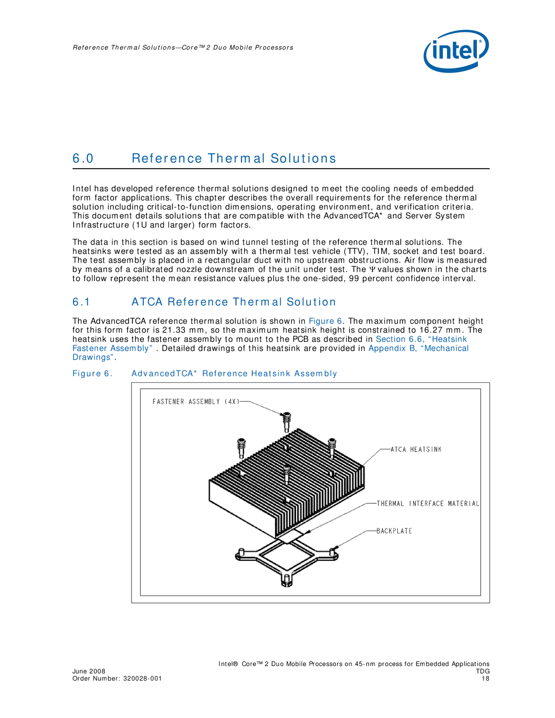 Intel 320028-001 manual Reference Thermal Solutions, Atca Reference Thermal Solution 