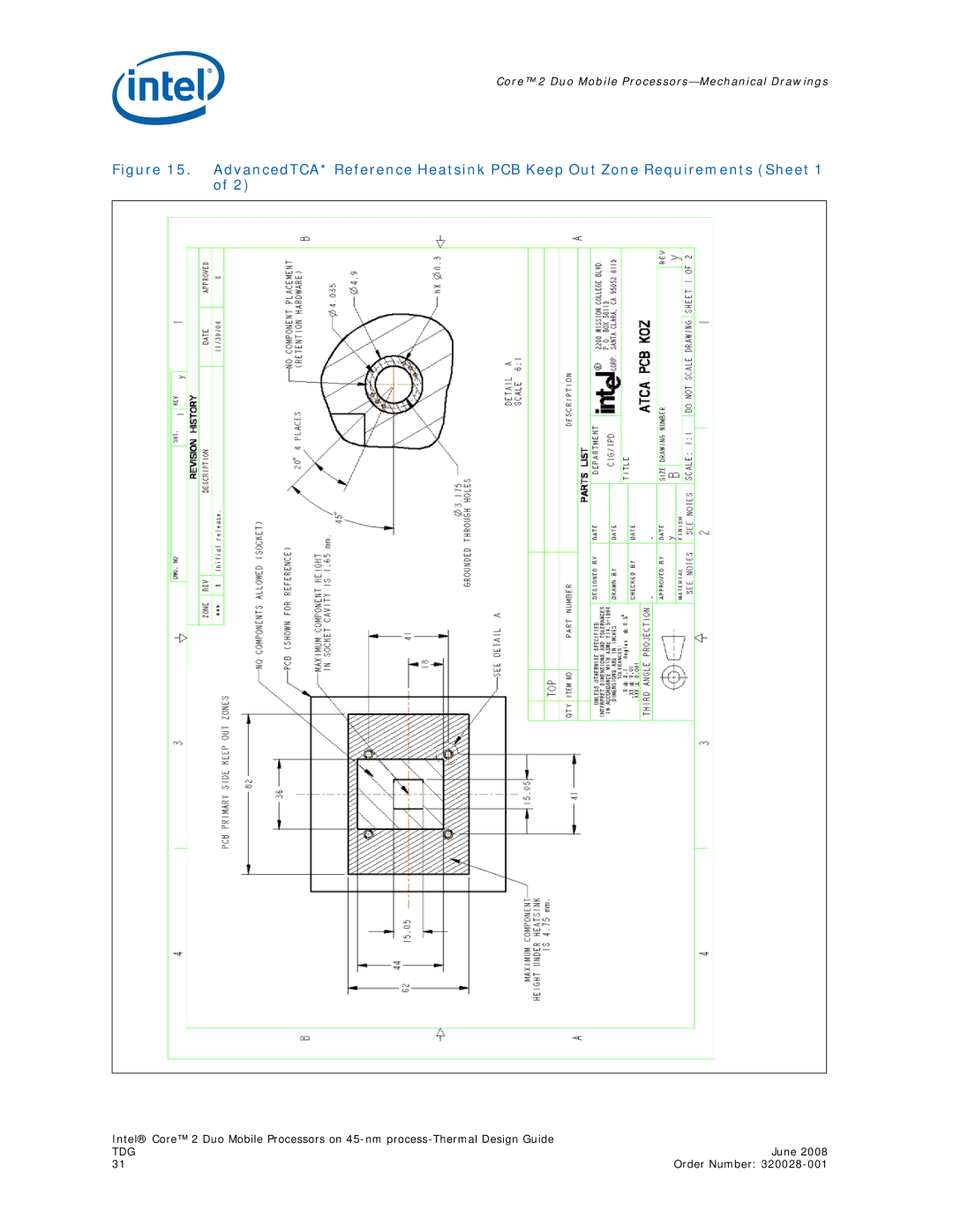 Intel 320028-001 manual Core 2 Duo Mobile Processors-Mechanical Drawings 