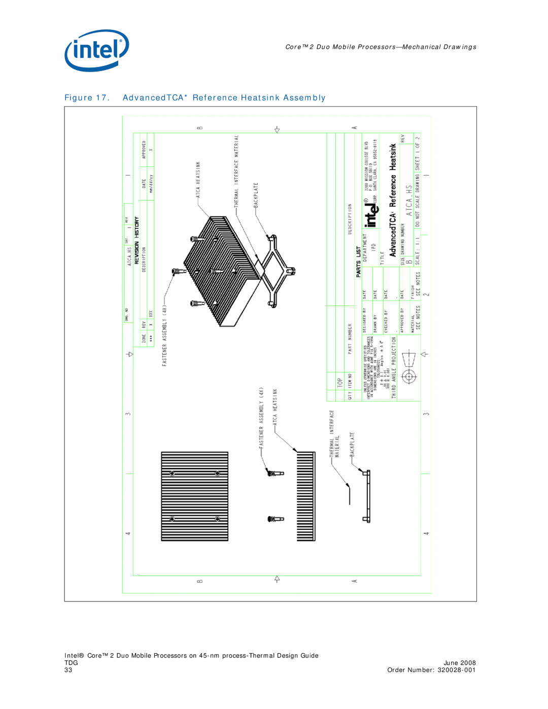 Intel 320028-001 manual AdvancedTCA* Reference Heatsink Assembly 