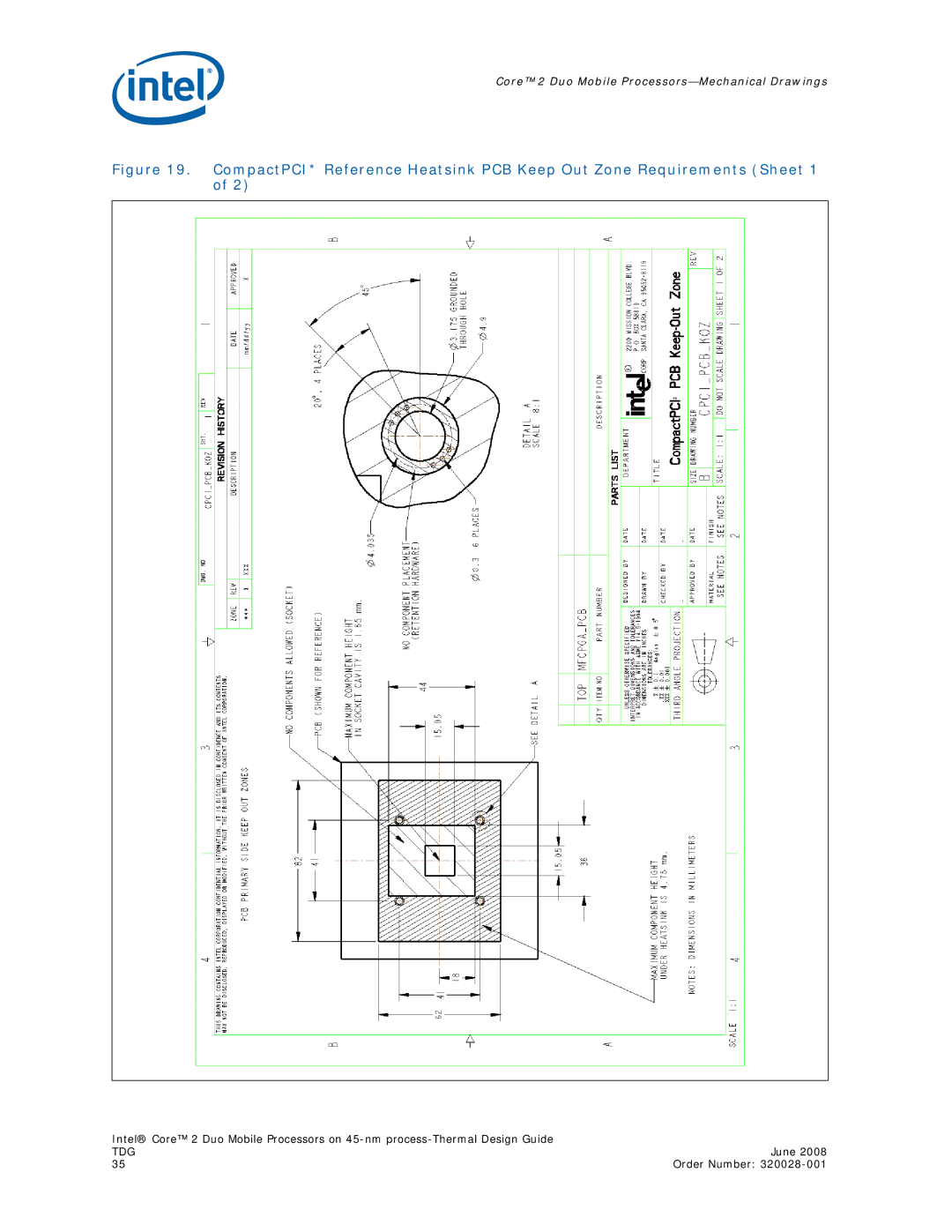 Intel 320028-001 manual Core 2 Duo Mobile Processors-Mechanical Drawings 