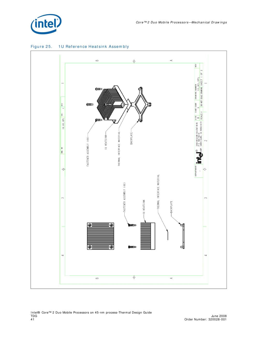 Intel 320028-001 manual Reference Heatsink Assembly 