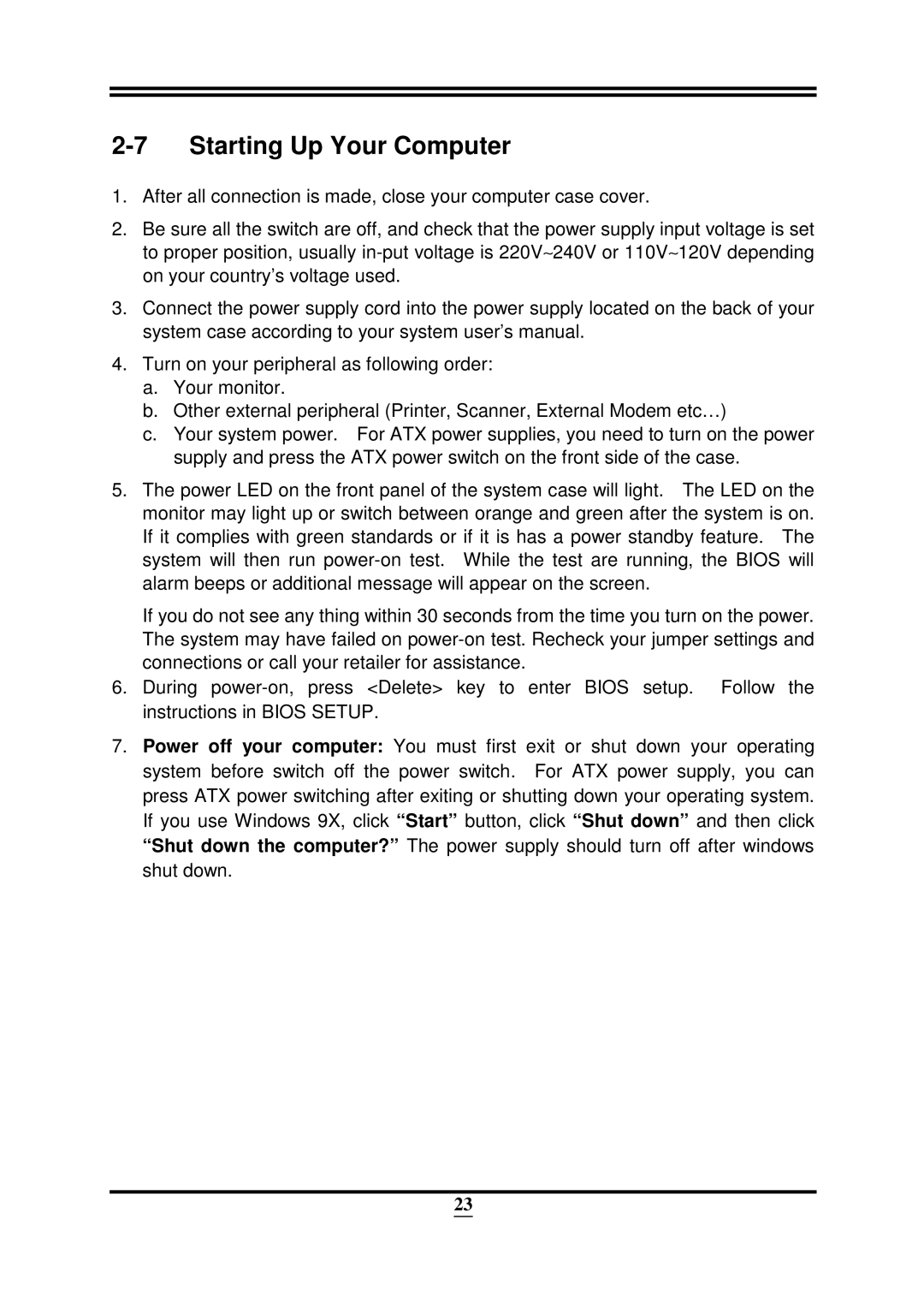 Intel 32882 user manual Starting Up Your Computer 