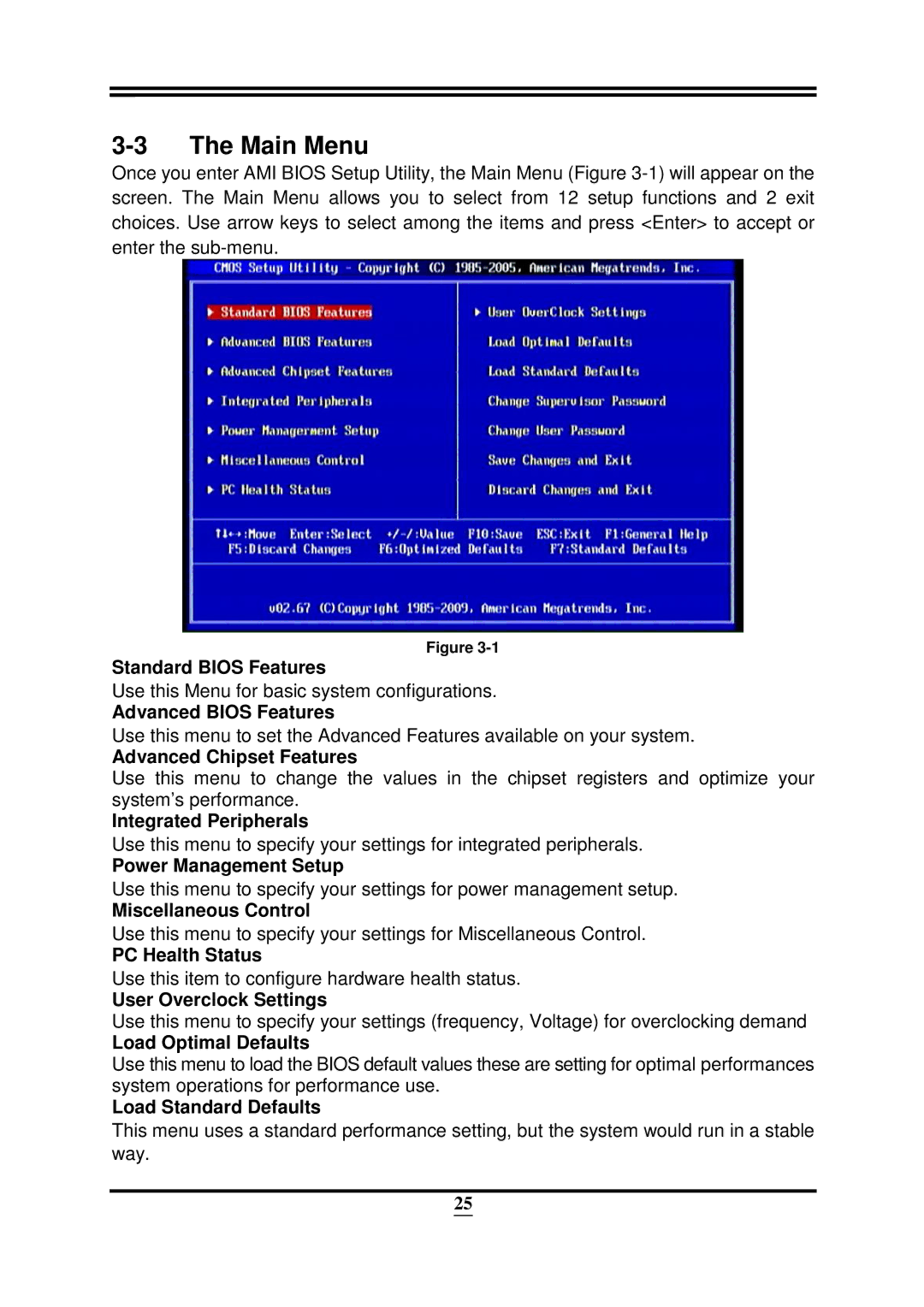 Intel 32882 user manual Main Menu 