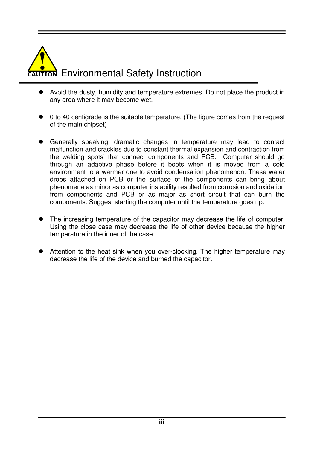 Intel 32882 user manual Environmental Safety Instruction 