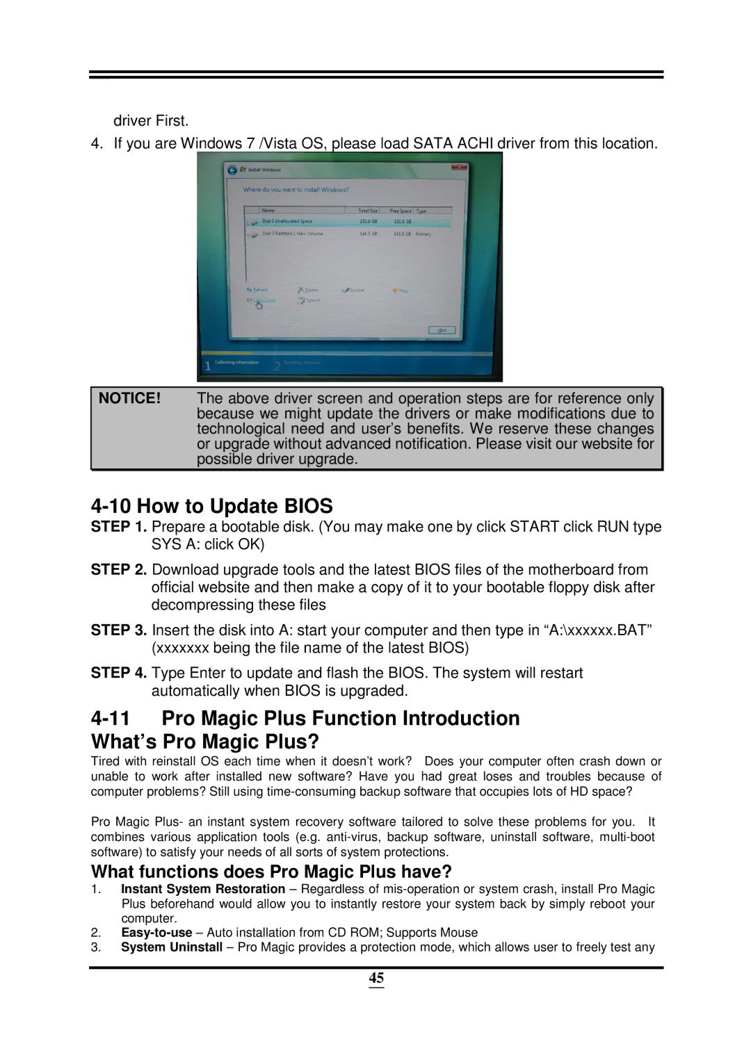 Intel 32882 user manual How to Update Bios, Pro Magic Plus Function Introduction What’s Pro Magic Plus? 