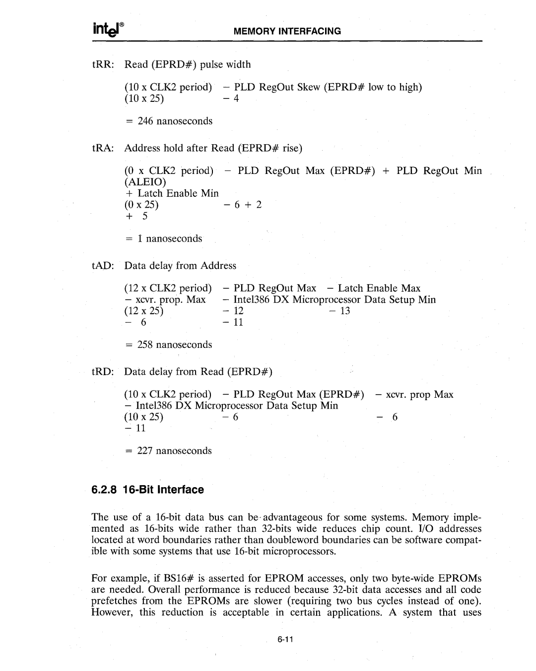 Intel 386 manual 8 16-Bit Interface 