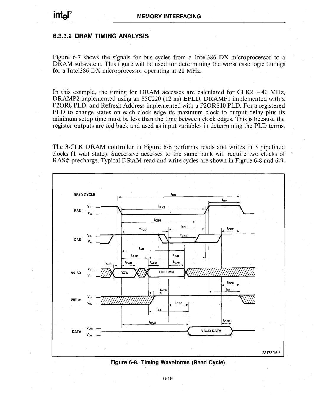 Intel 386 manual Dram Timing Analysis 