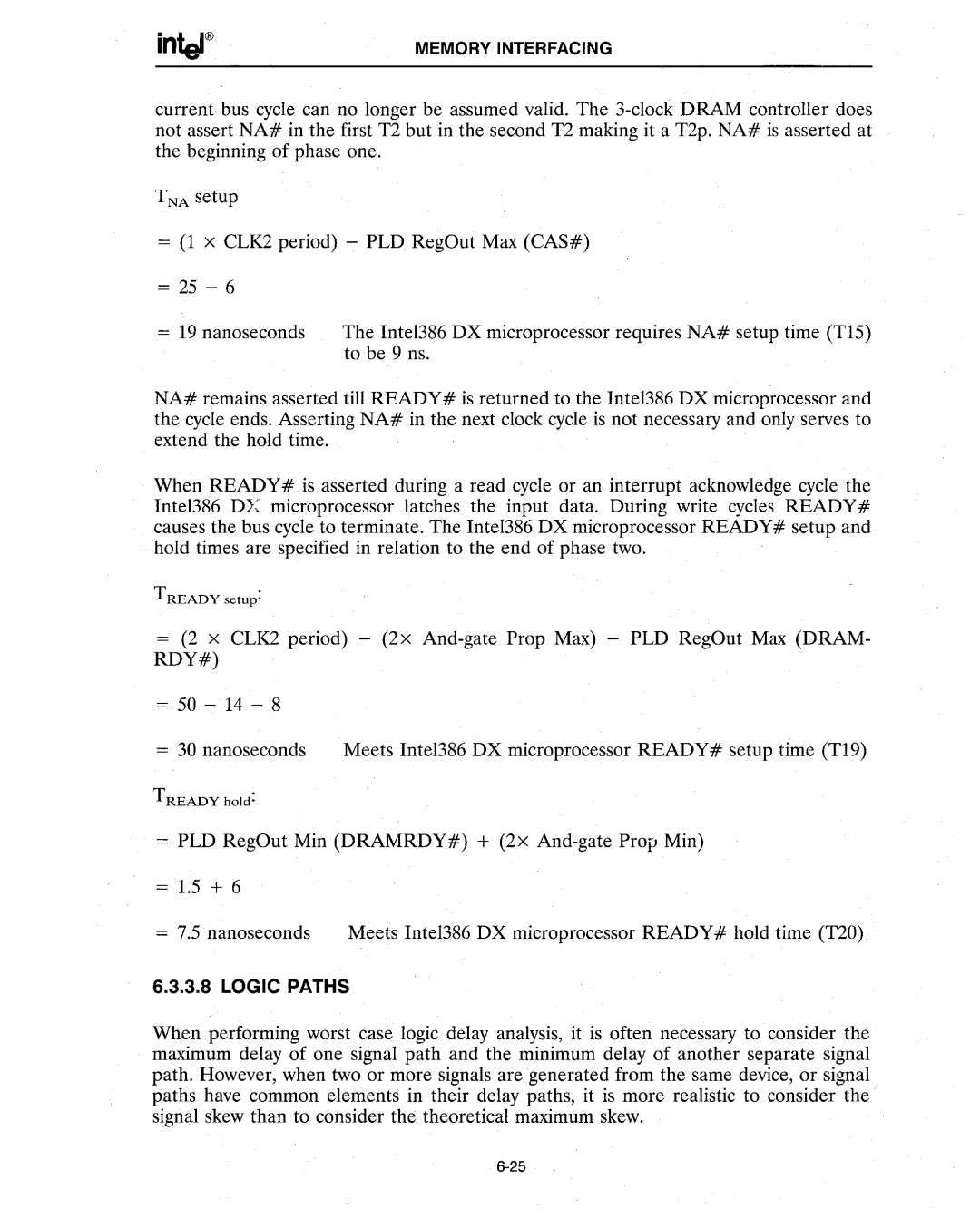 Intel 386 manual Logic Paths 