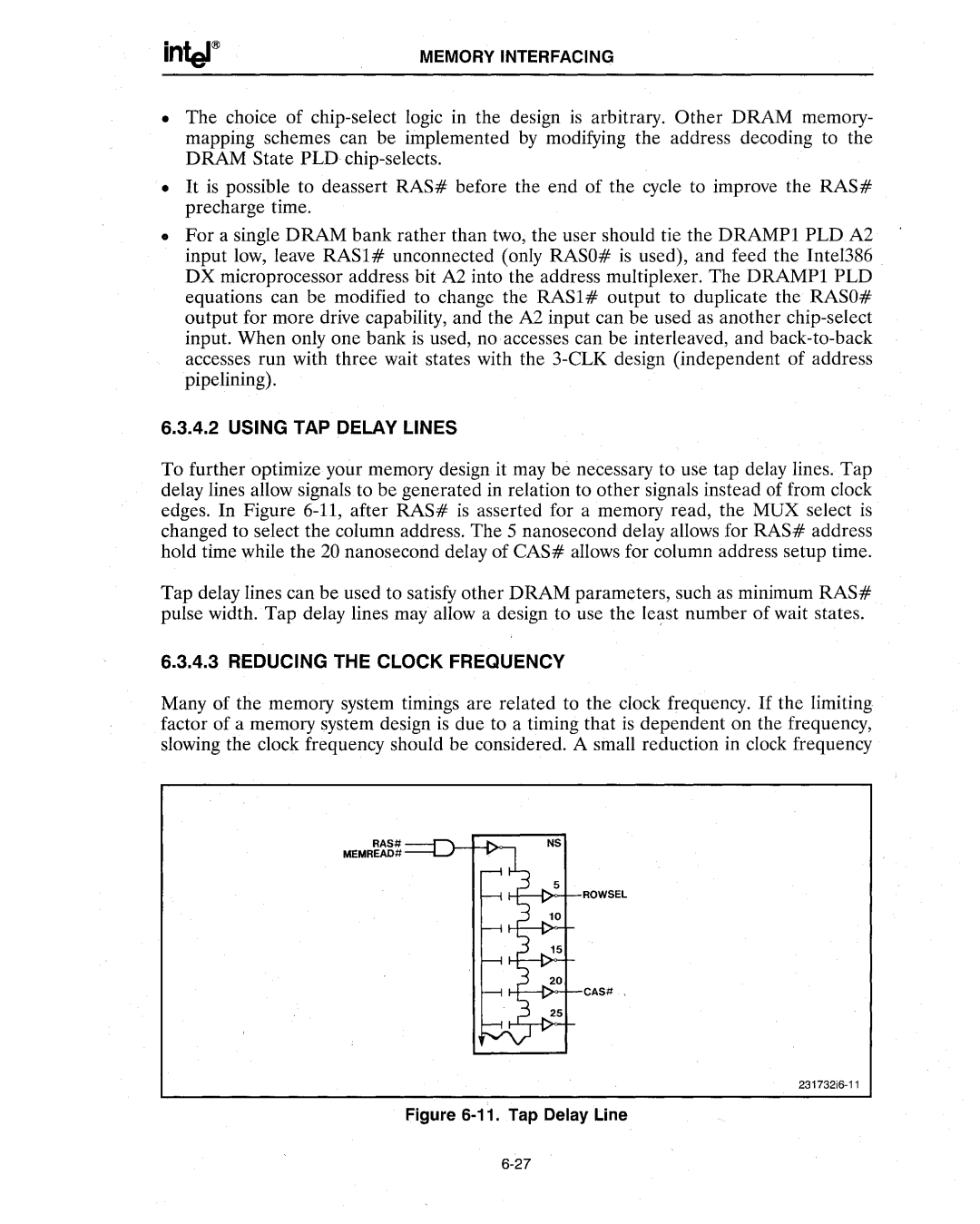 Intel 386 manual Using TAP Delay Lines 