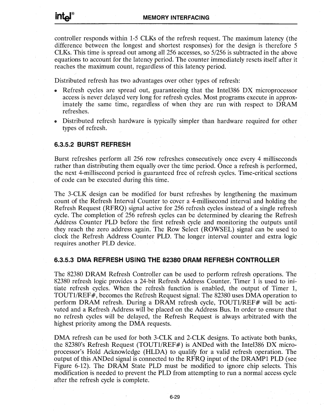 Intel 386 manual 5.2 BUR&T Refresh 