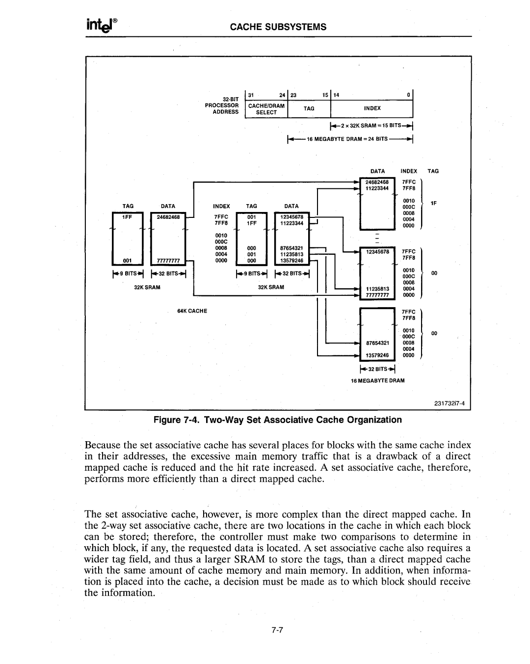 Intel 386 manual Cache Subsystems 