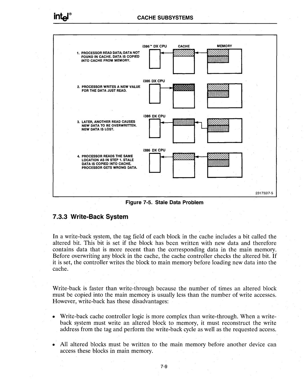 Intel 386 manual Write-Back System, 3B6oOX CPU -u 