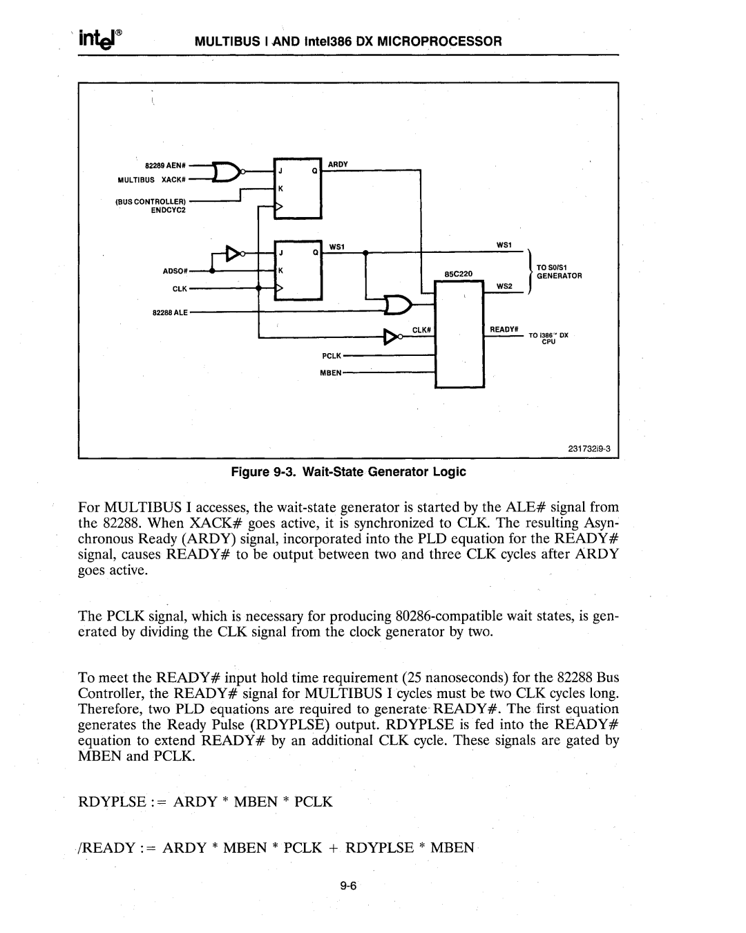 Intel 386 manual Wait-State Generator Logic 