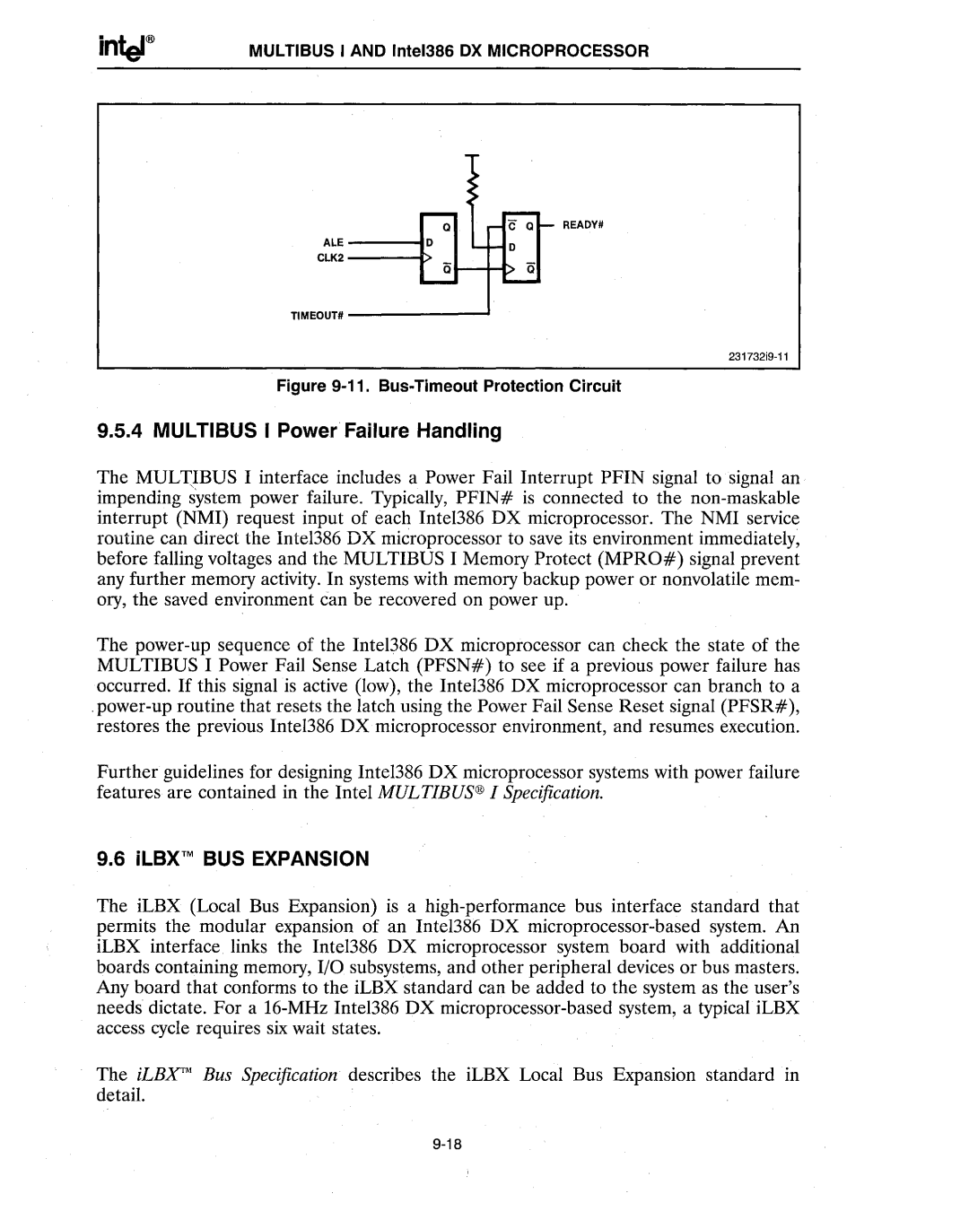 Intel 386 manual Multibus I Power Failure Handling 