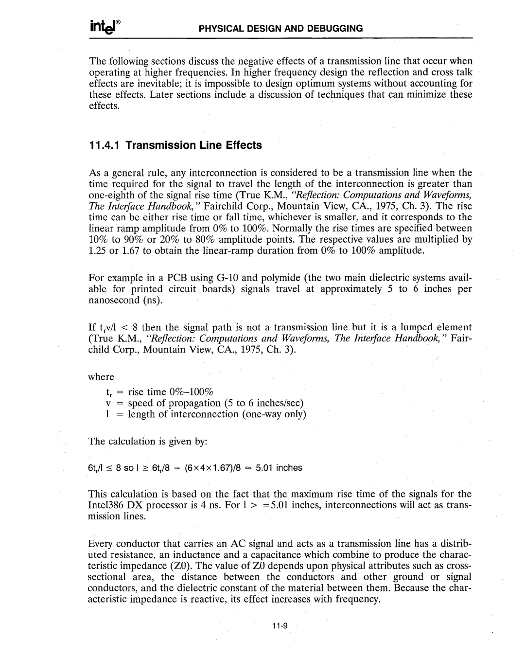 Intel 386 manual Transmission Line Effects 