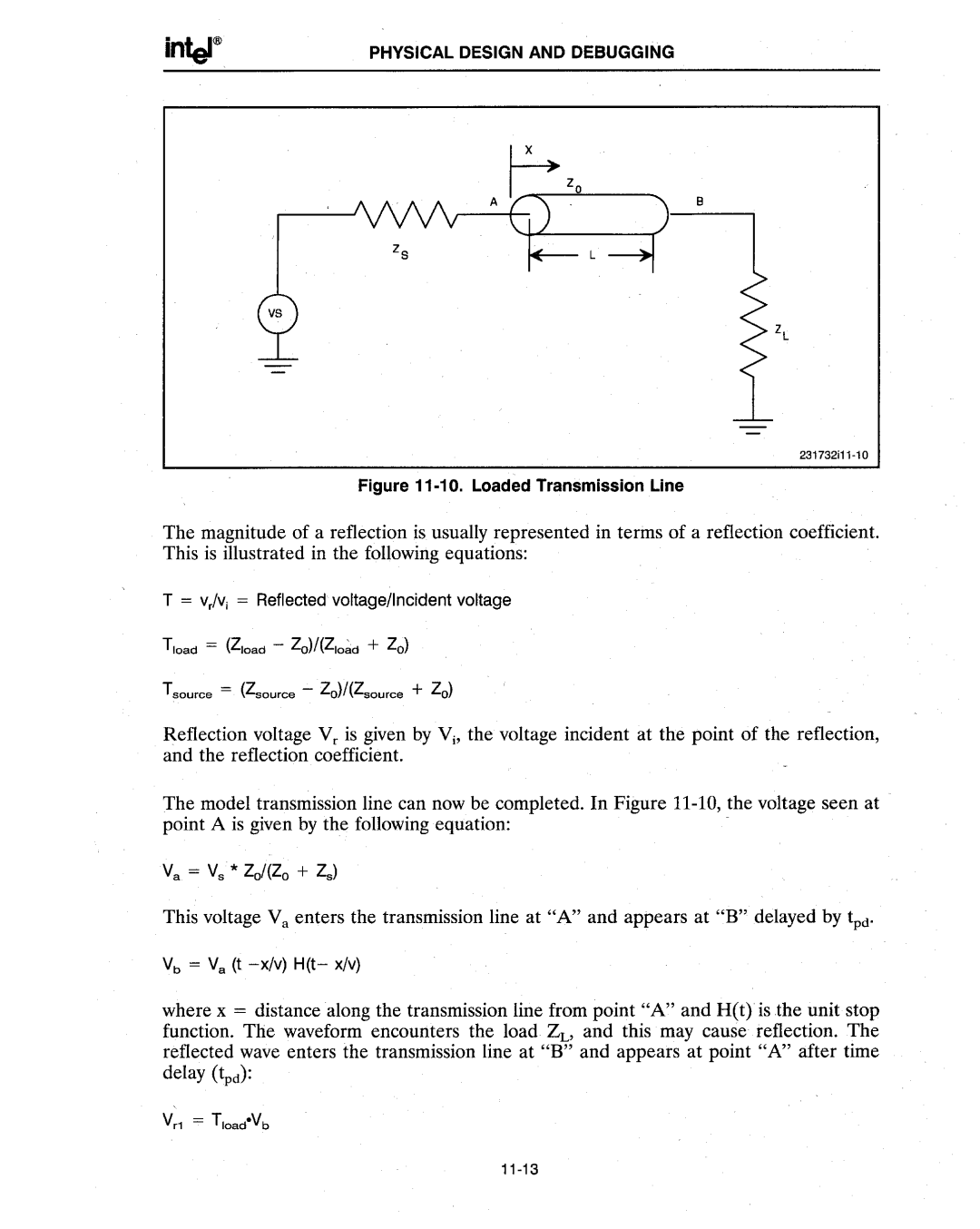 Intel 386 manual Loaded Transmission Line 