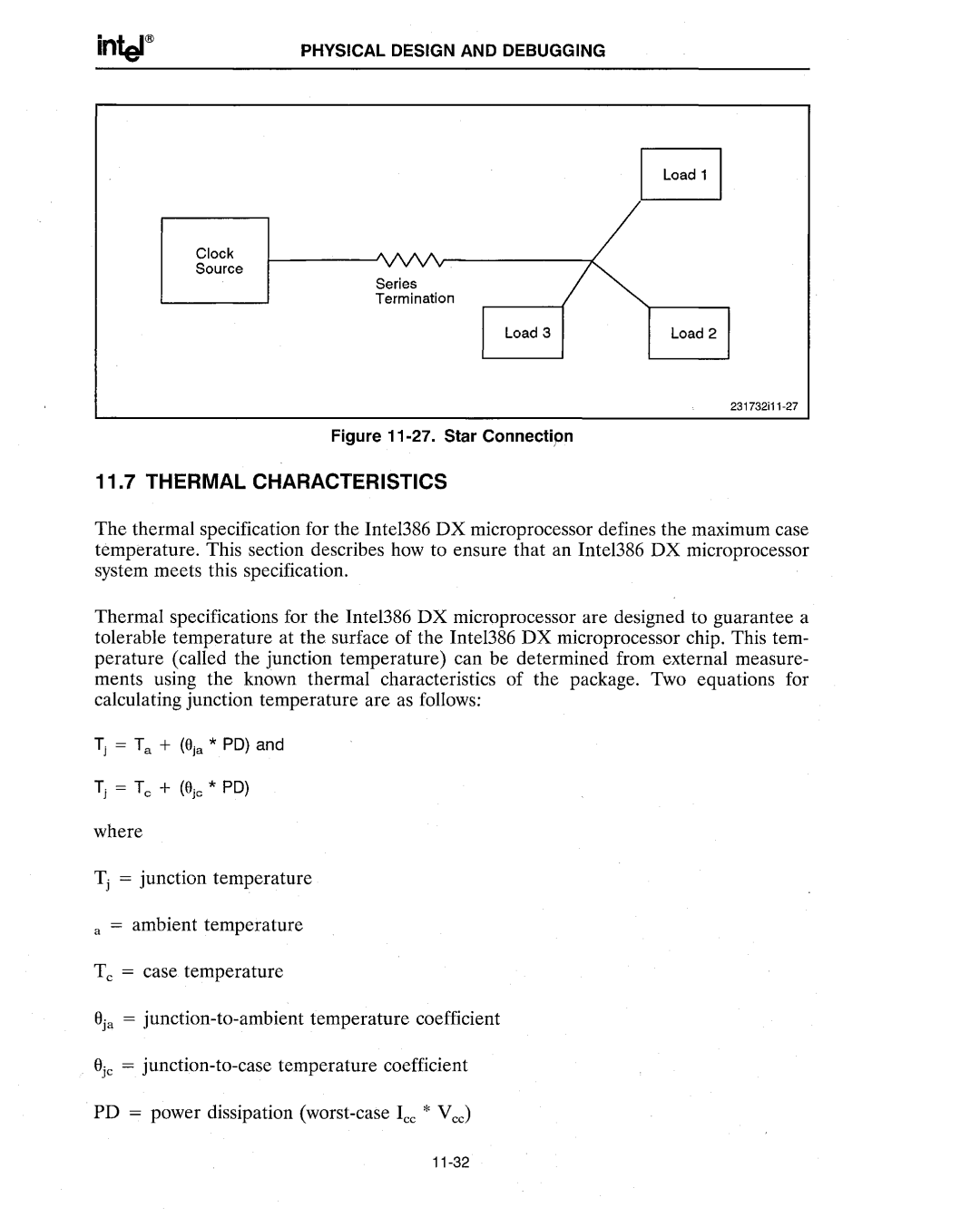 Intel 386 manual Thermal Characteristics, Star Connectipn 