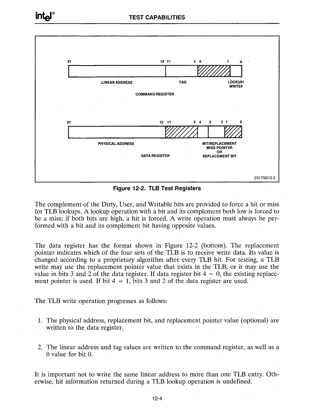 Intel 386 manual Test Capabilities 