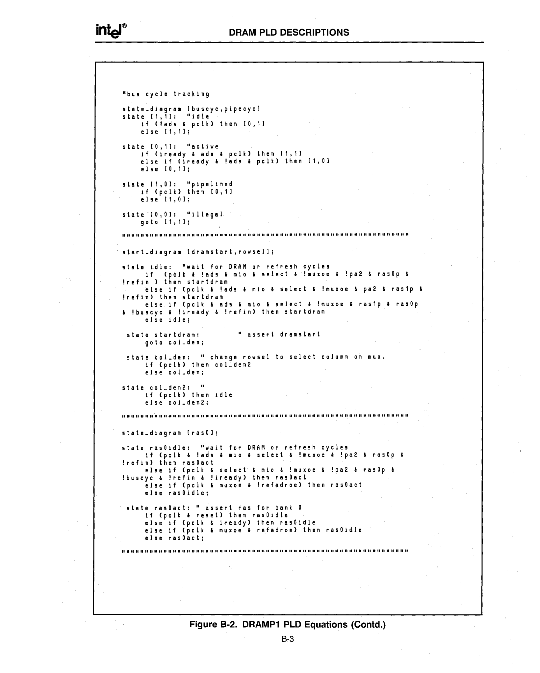 Intel 386 manual DRAMP1 PLD Equations Contd 