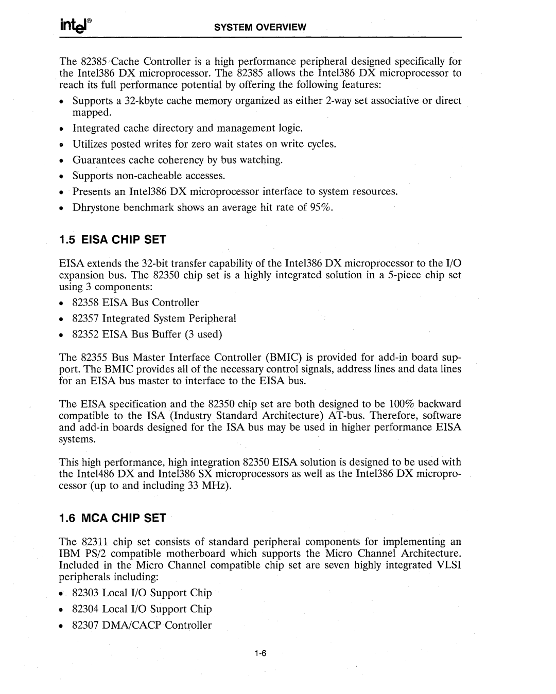 Intel 386 manual Eisa Chip SET 