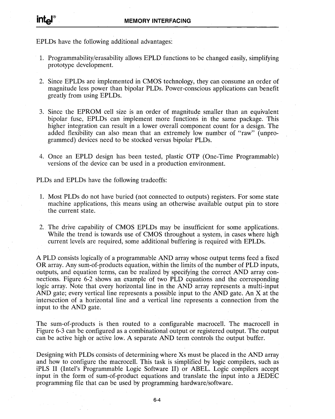 Intel 386 manual Memory Interfacing 