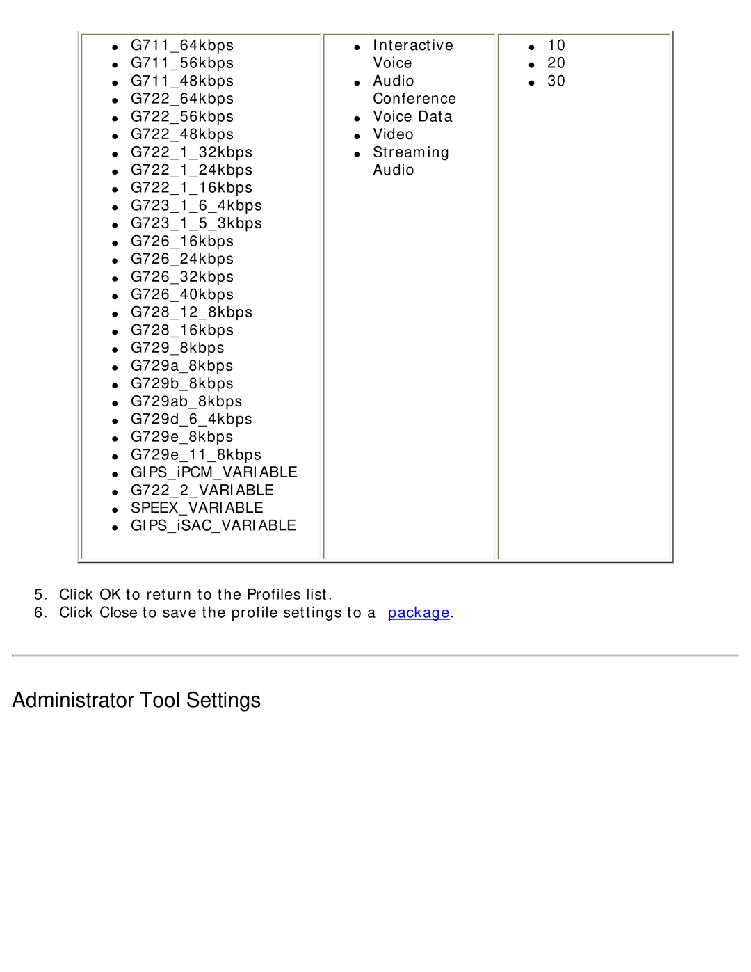 Intel 3945ABG specifications Administrator Tool Settings, G7222VARIABLE Speexvariable 