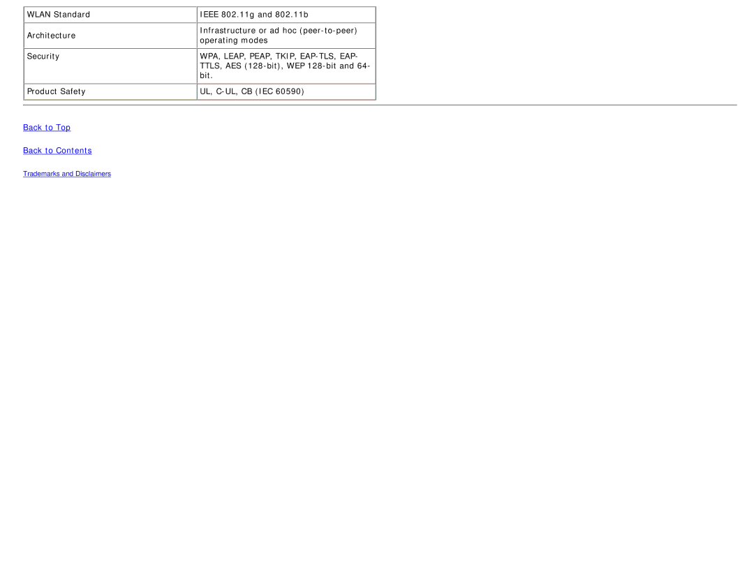 Intel 3945ABG specifications Back to Top Back to Contents 