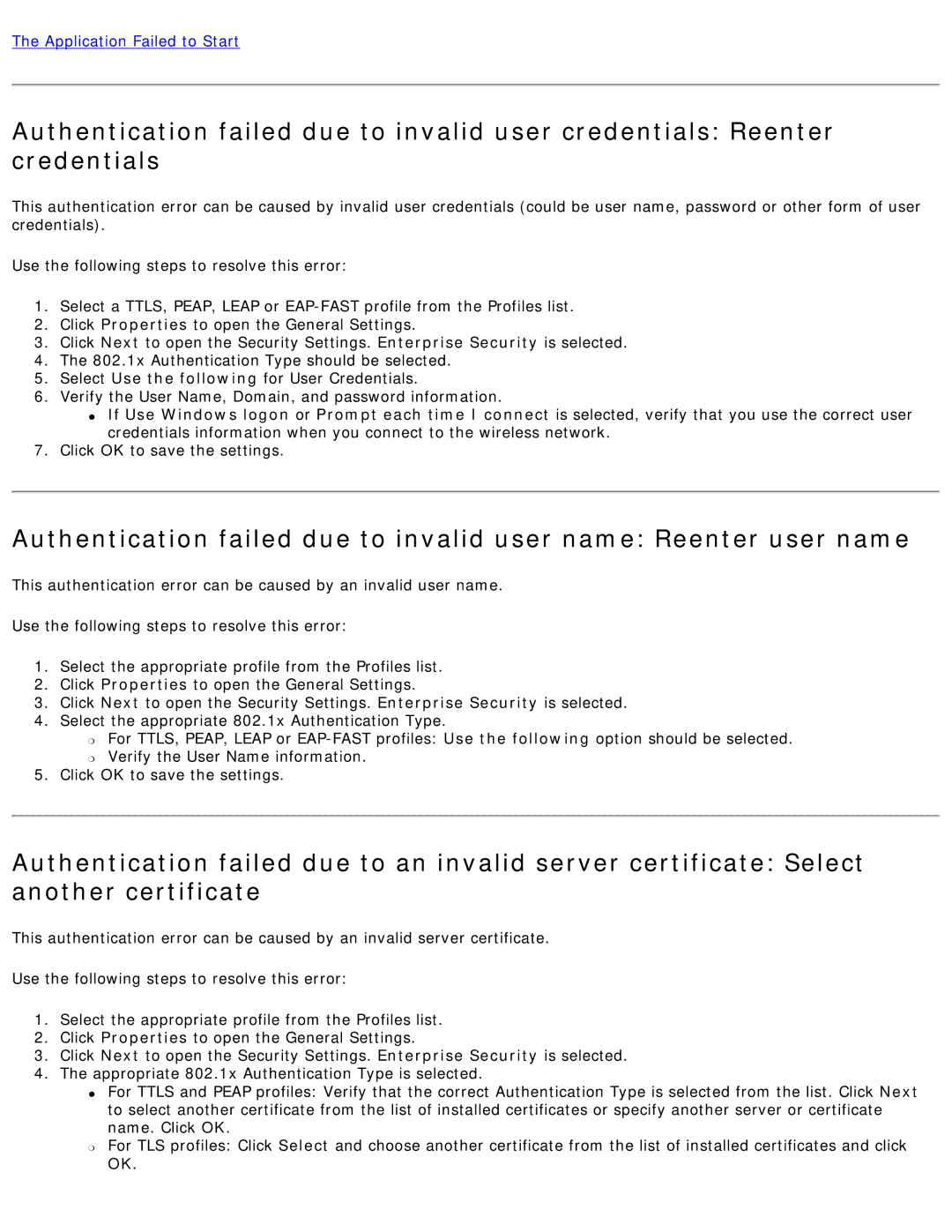 Intel 3945ABG specifications Application Failed to Start 