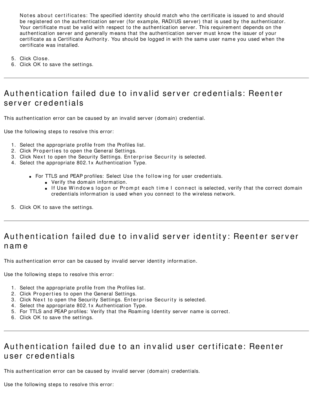 Intel 3945ABG specifications Click Close Click OK to save the settings 