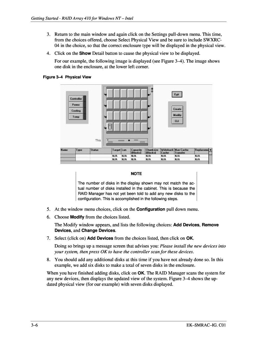 Intel 410 manual Choose Modify from the choices listed 