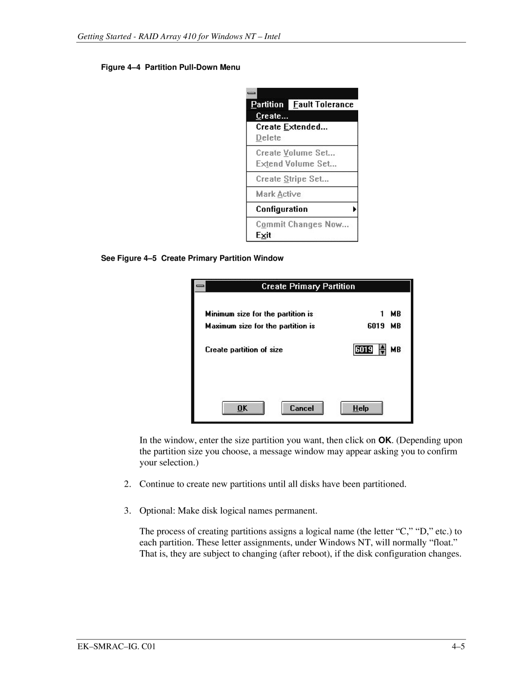 Intel manual Getting Started RAID Array 410 for Windows NT Intel 