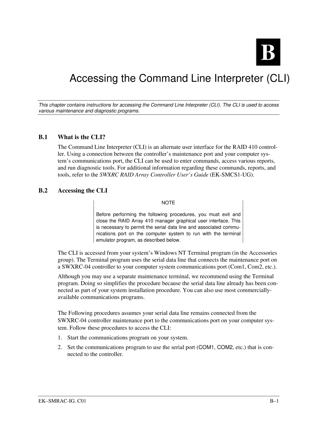 Intel 410 manual What is the CLI?, Accessing the CLI 