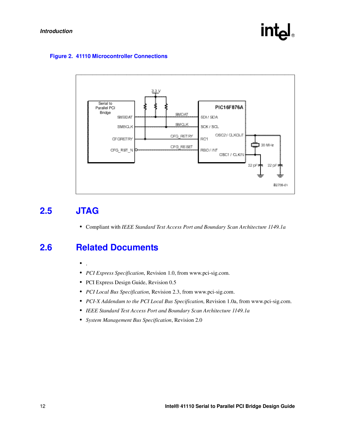 Intel 41110 manual Jtag, Related Documents 