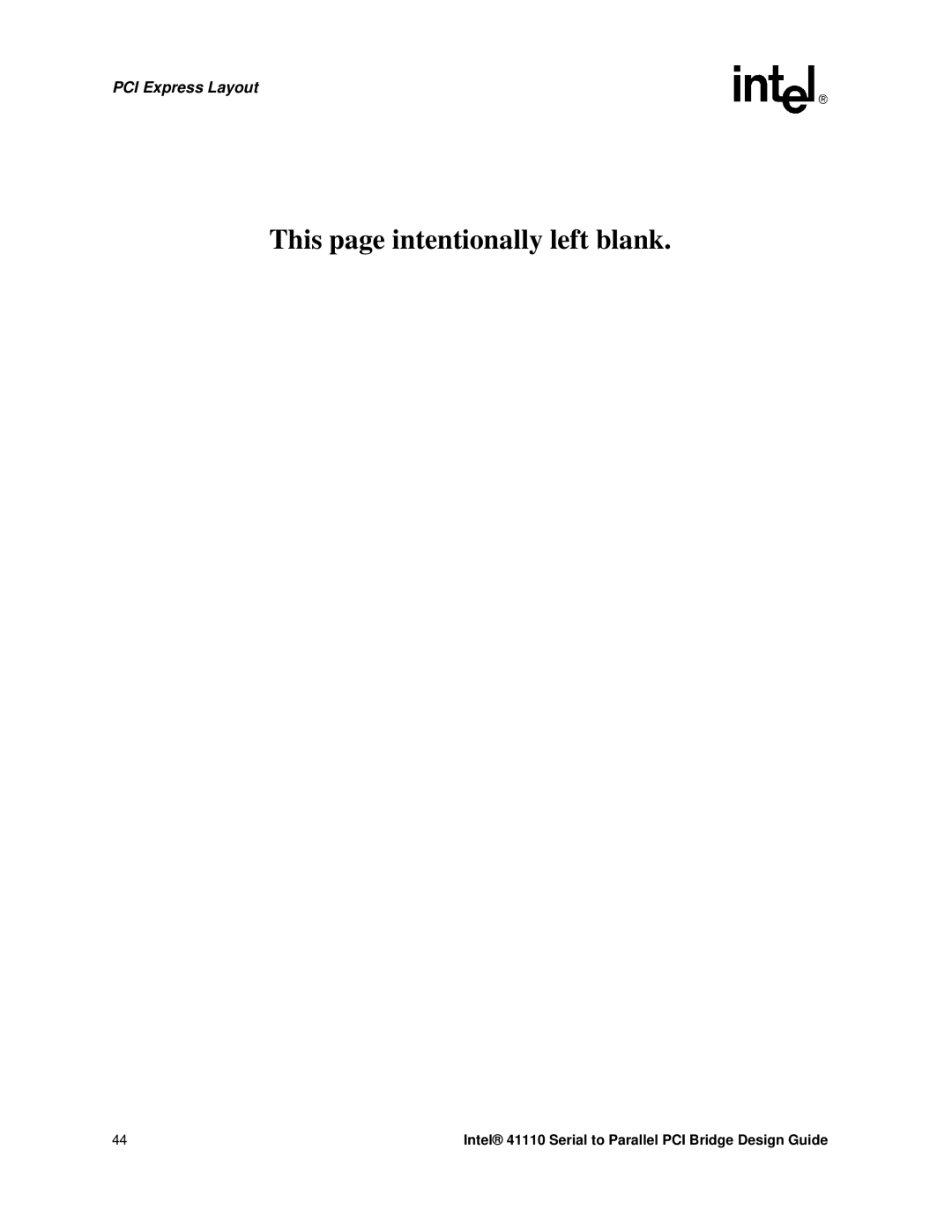 Intel 41110 manual This page intentionally left blank 