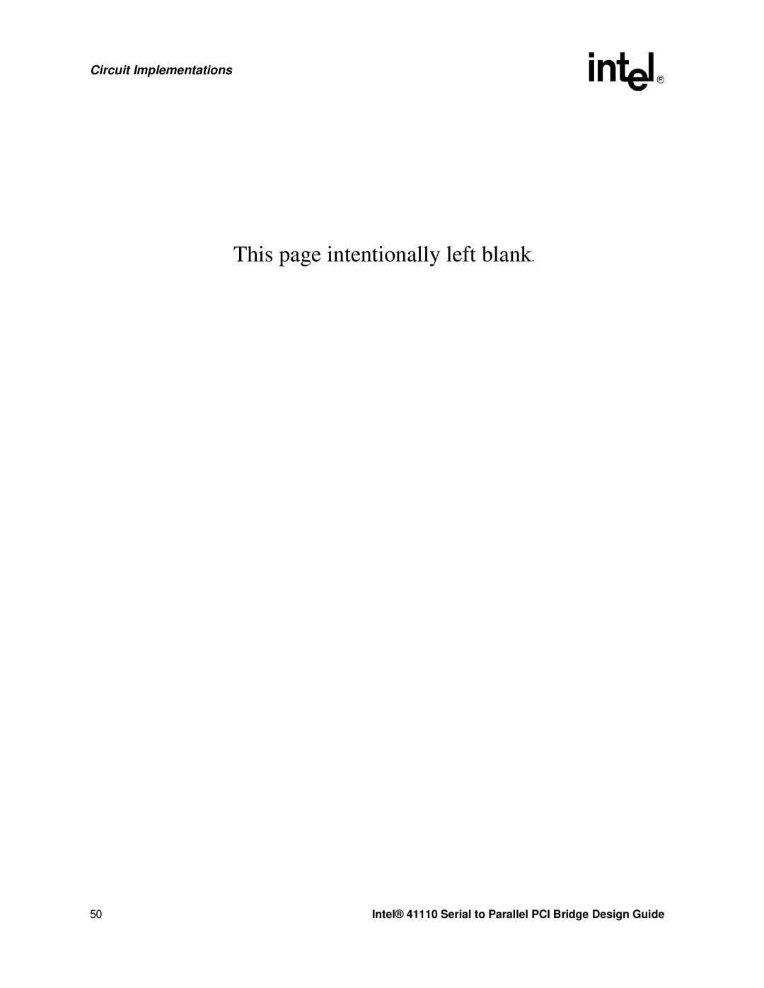 Intel 41110 manual This page intentionally left blank 