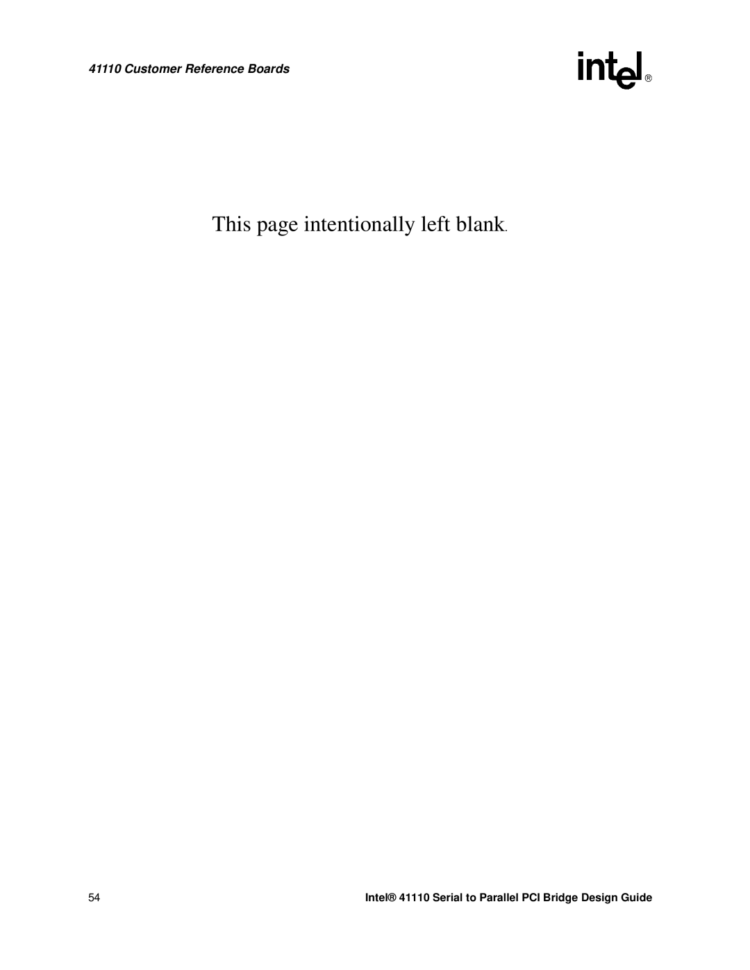 Intel 41110 manual This page intentionally left blank 