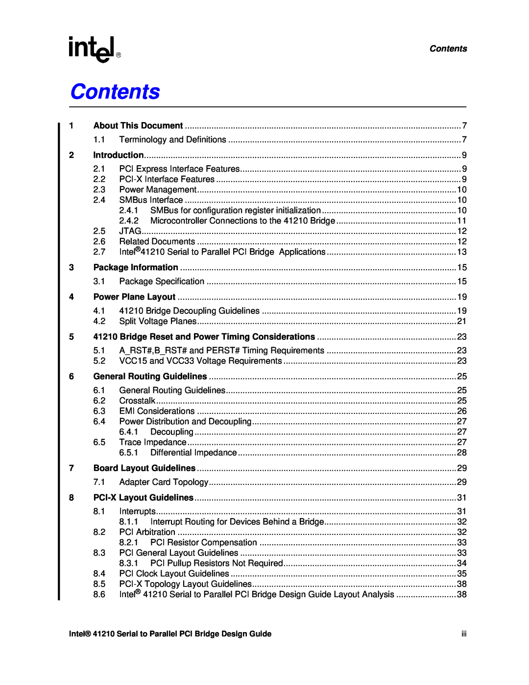 Intel 41210 manual Contents, Introduction 