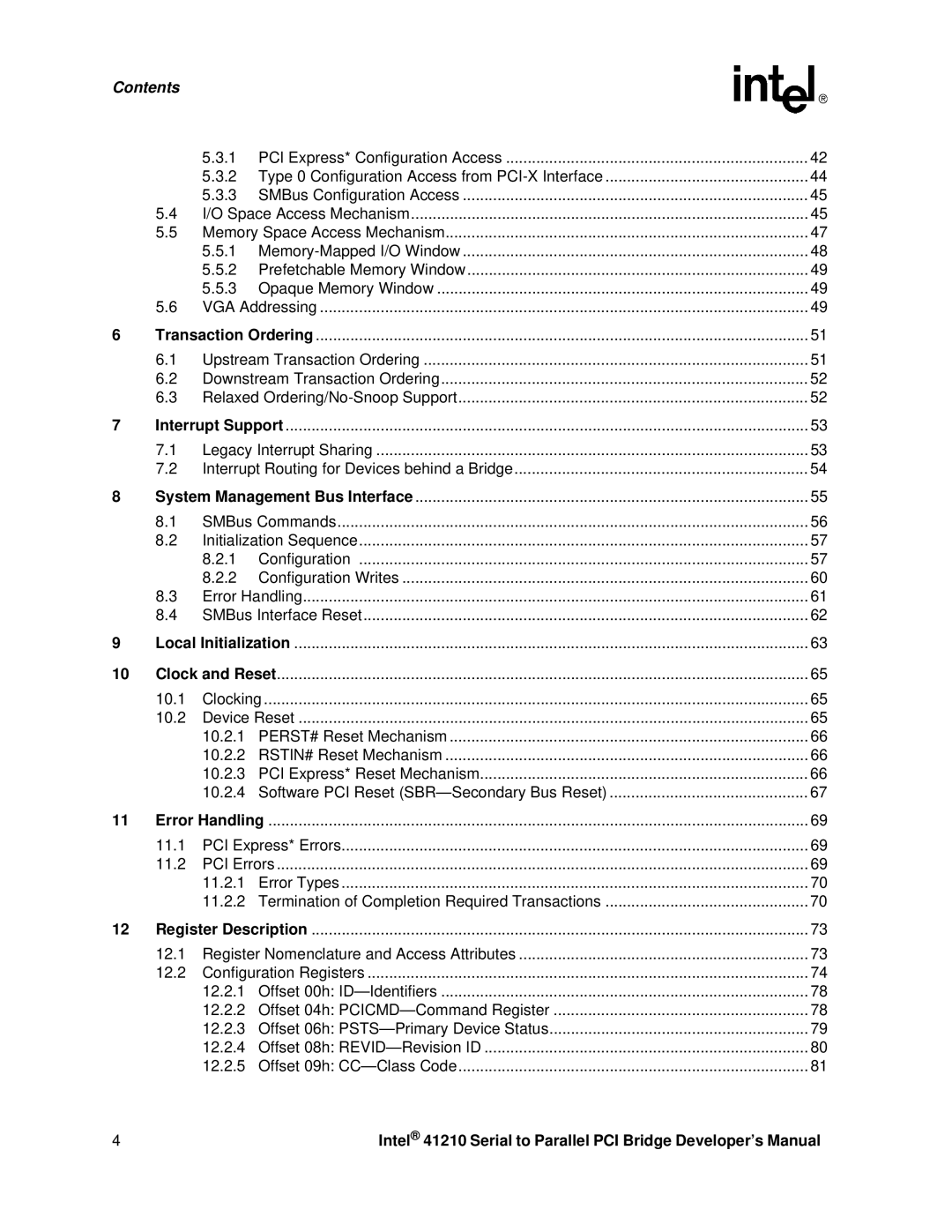 Intel 41210 manual 10.1 