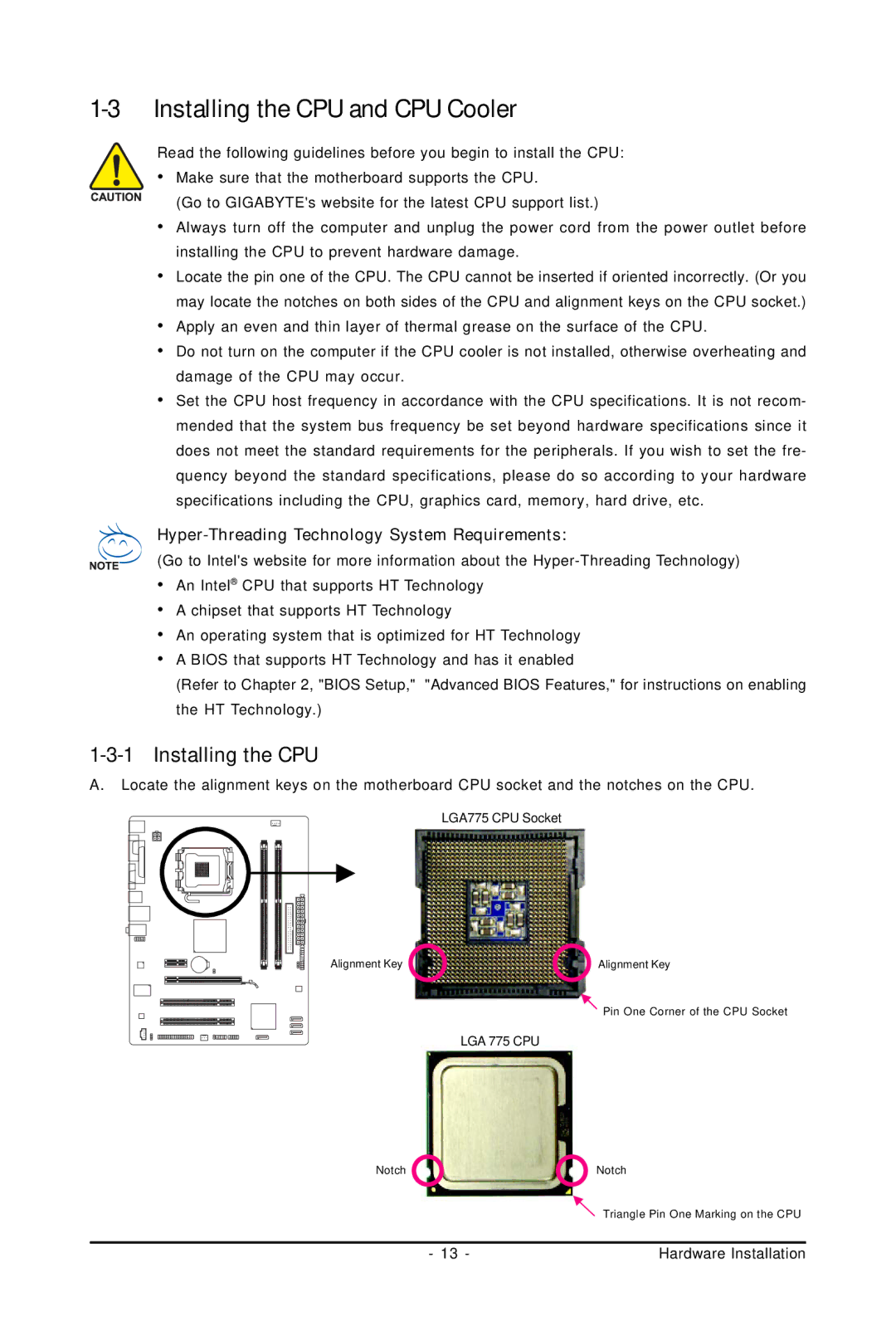 Intel 4112, 4127 user manual Installing the CPU and CPU Cooler 