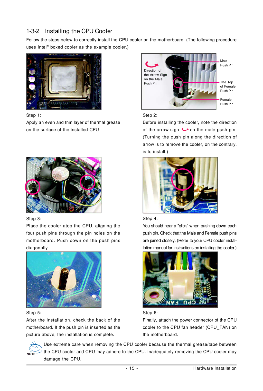 Intel 4112, 4127 user manual Installing the CPU Cooler 