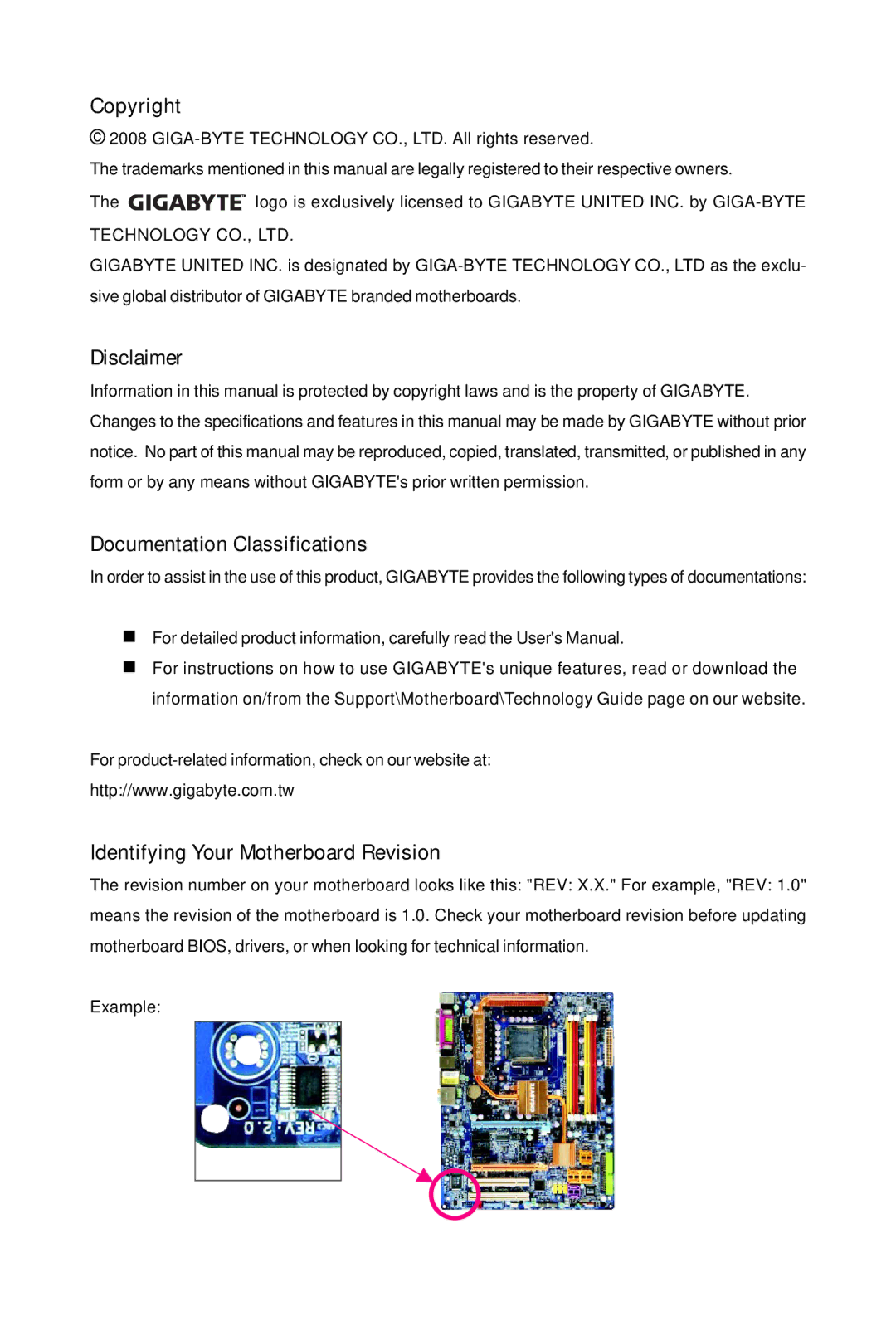 Intel 4112, 4127 user manual Copyright, Disclaimer, Documentation Classifications, Identifying Your Motherboard Revision 