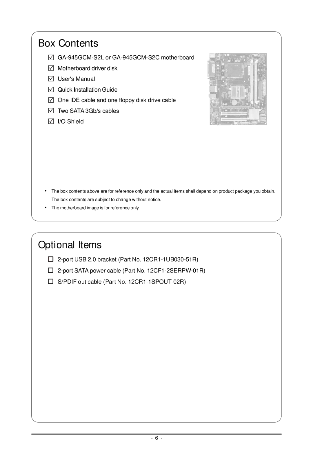 Intel 4127, 4112 user manual Box Contents 