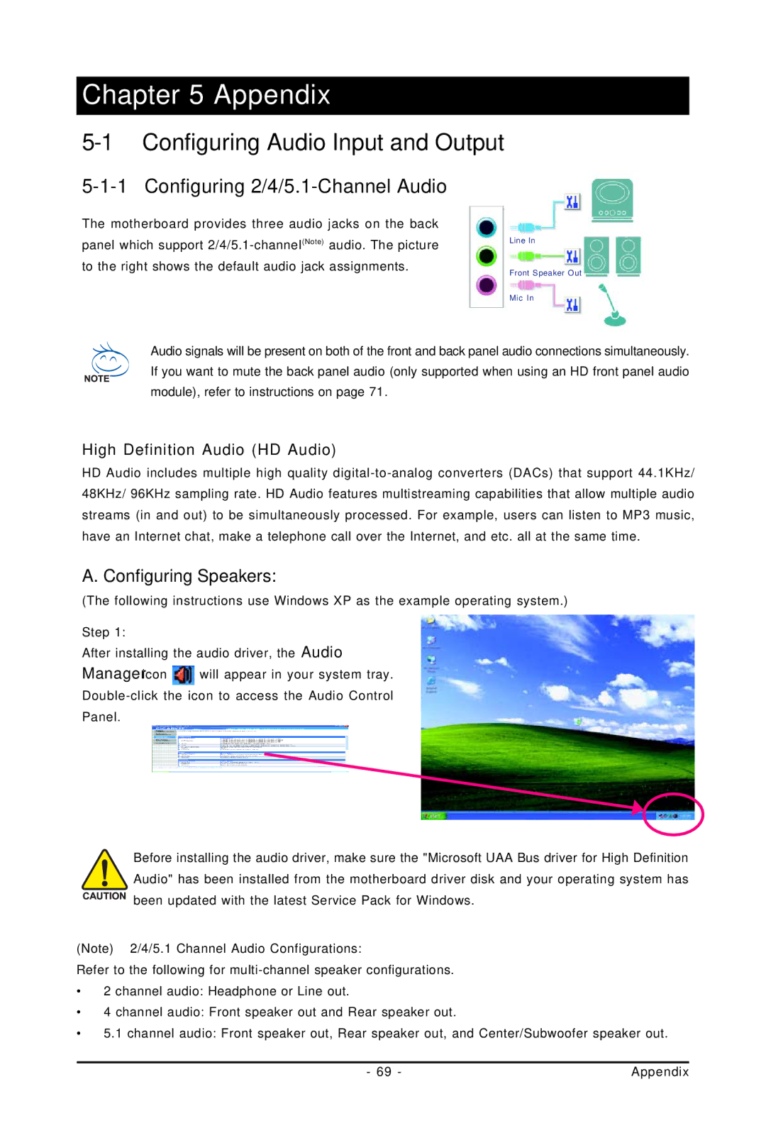 Intel 4112, 4127 user manual Configuring Audio Input and Output, Configuring 2/4/5.1-Channel Audio, Configuring Speakers 